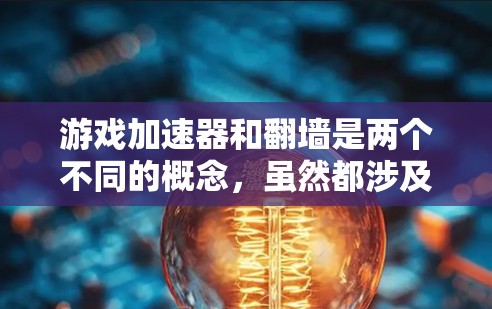 游戏加速器和翻墙是两个不同的概念，虽然都涉及网络和数据处理，但它们各自的应用场景和功能不同